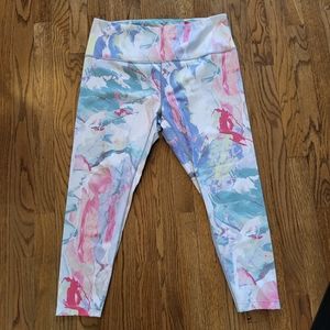 TWO pairs of Zella leggings (rainbow and camo-ish print)